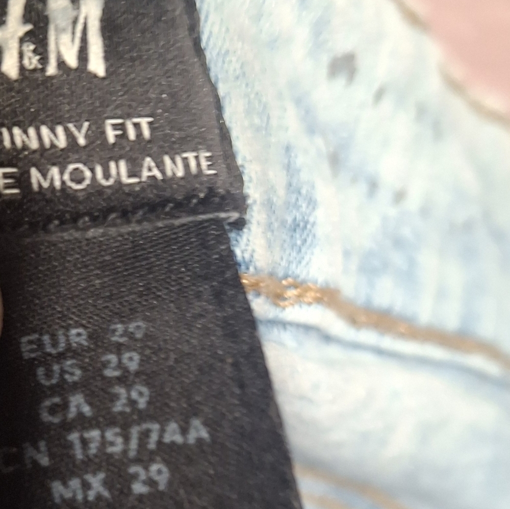 H&M Men's Light Blue Skinny Jeans- Mens Sz 29 - Picture 6 of 8
